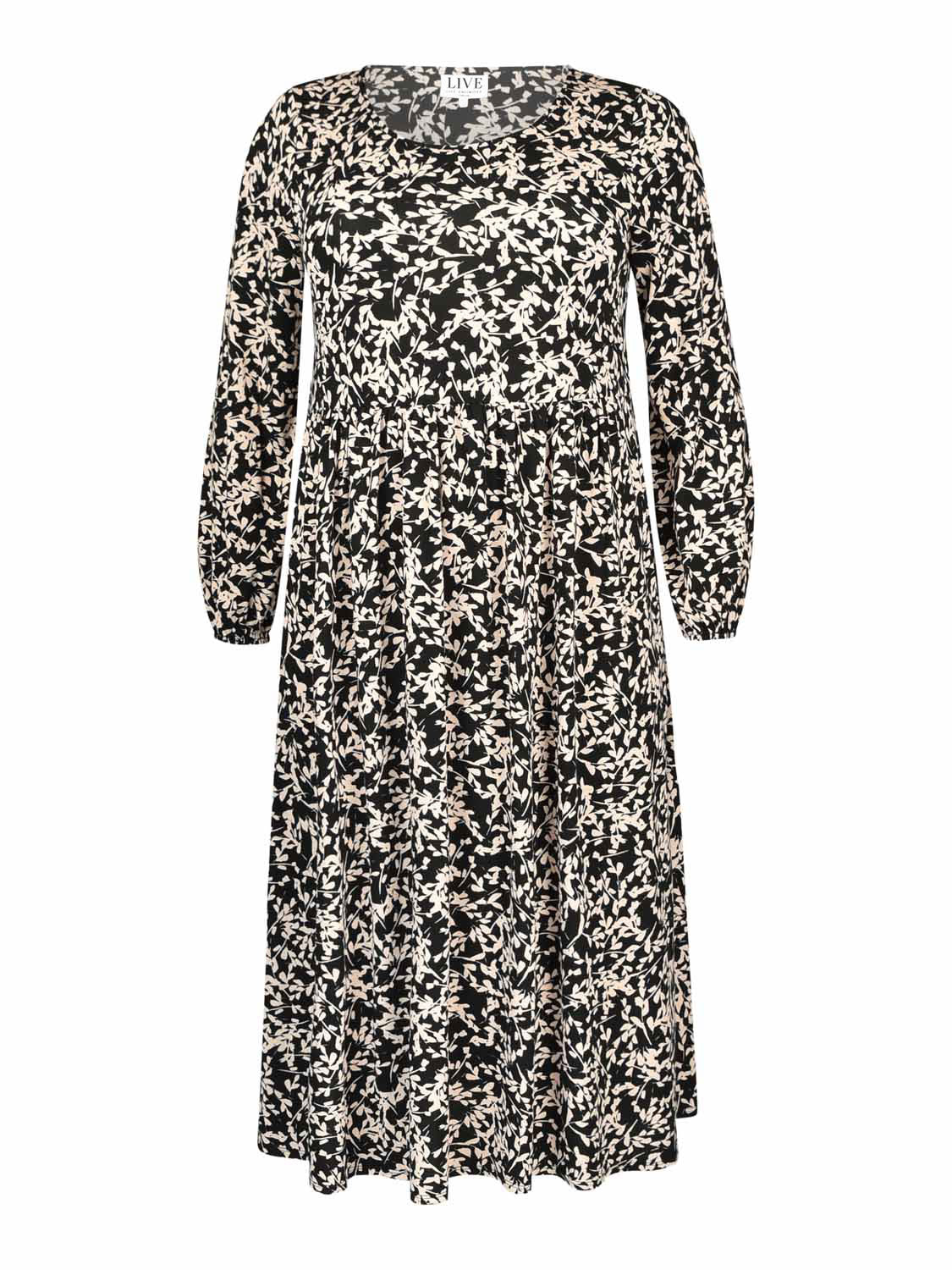 Multi Print Jersey Midi Dress