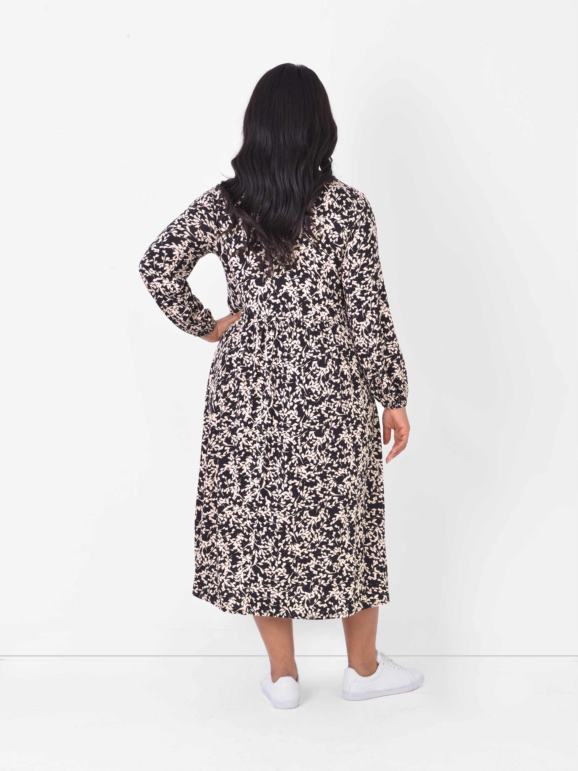 Multi Print Jersey Midi Dress
