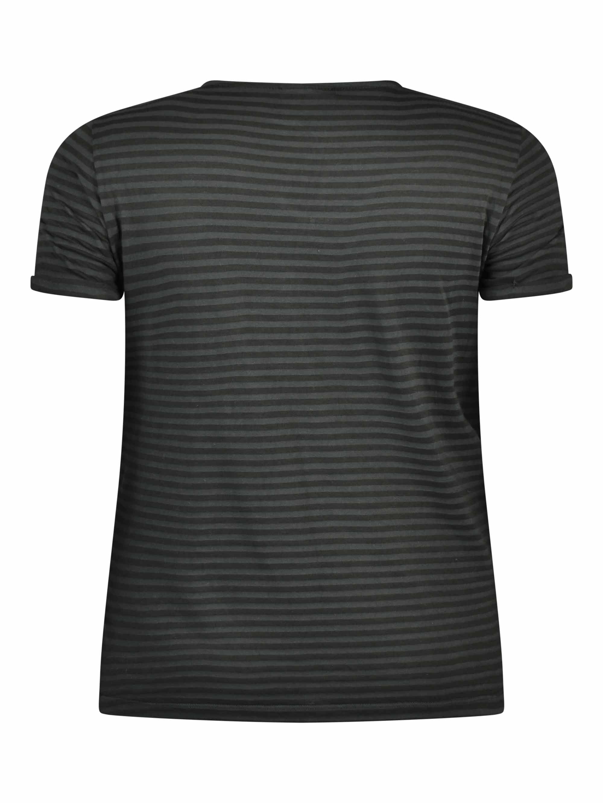 Black and Grey Stripe Jersey Tee