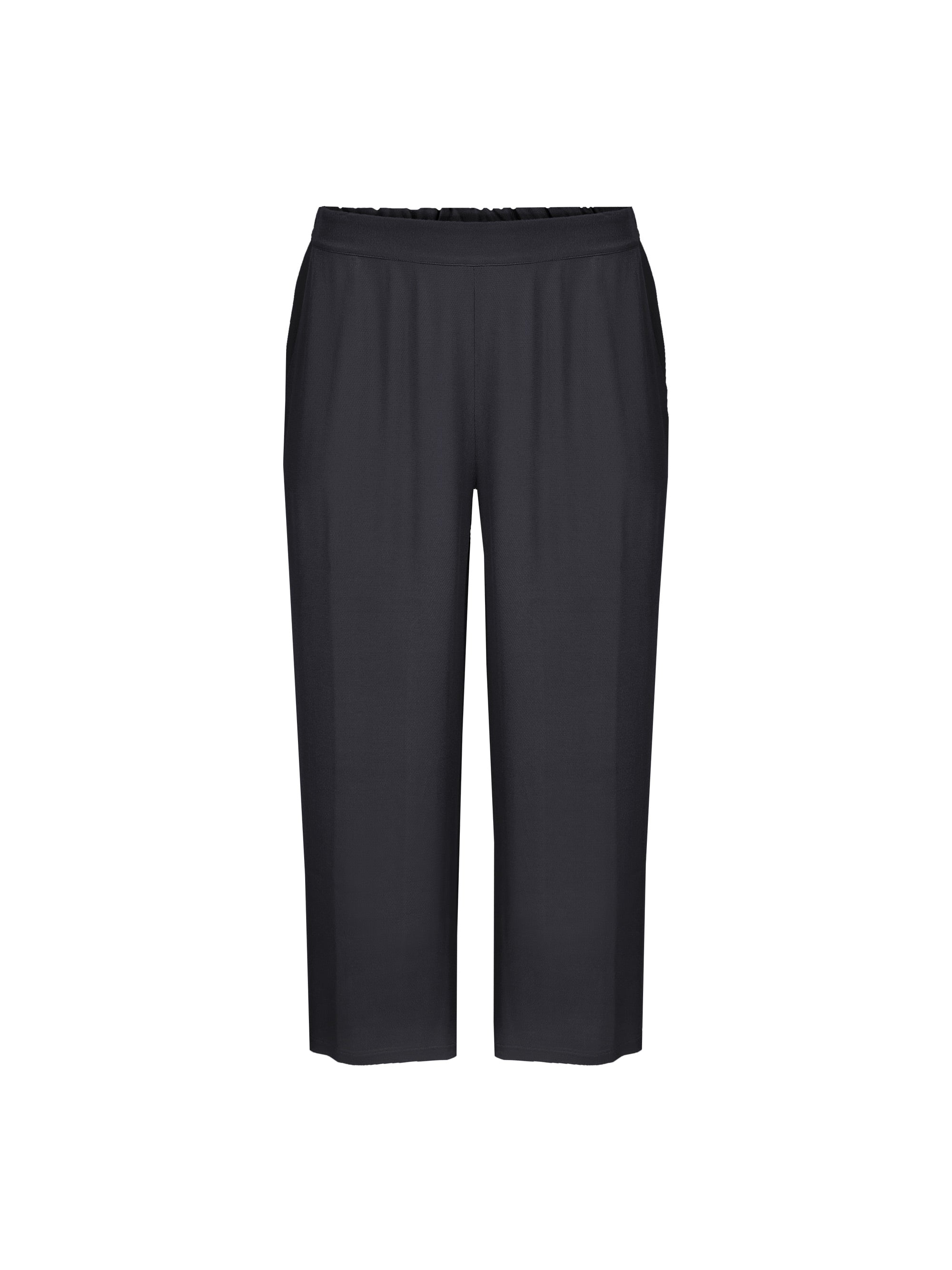 Black Cropped Trousers With Pocket