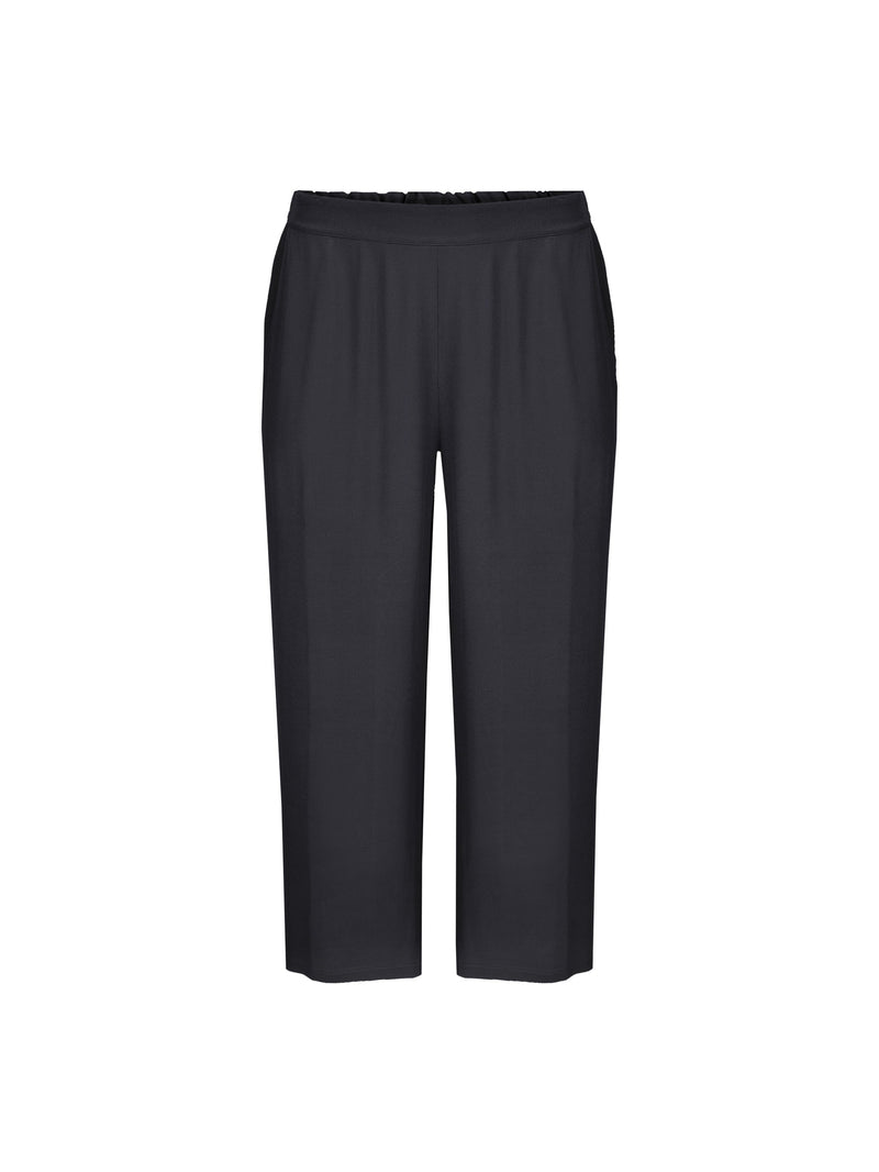 Black Cropped Trousers With Pocket
