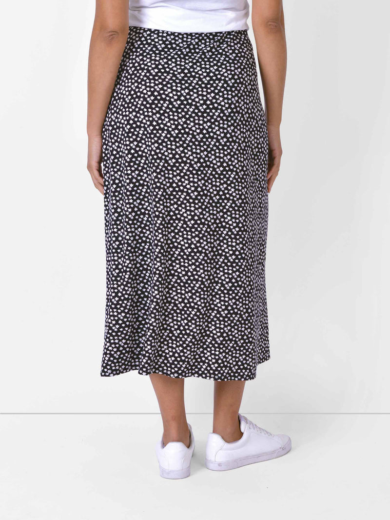 Mono Print Swing Skirt