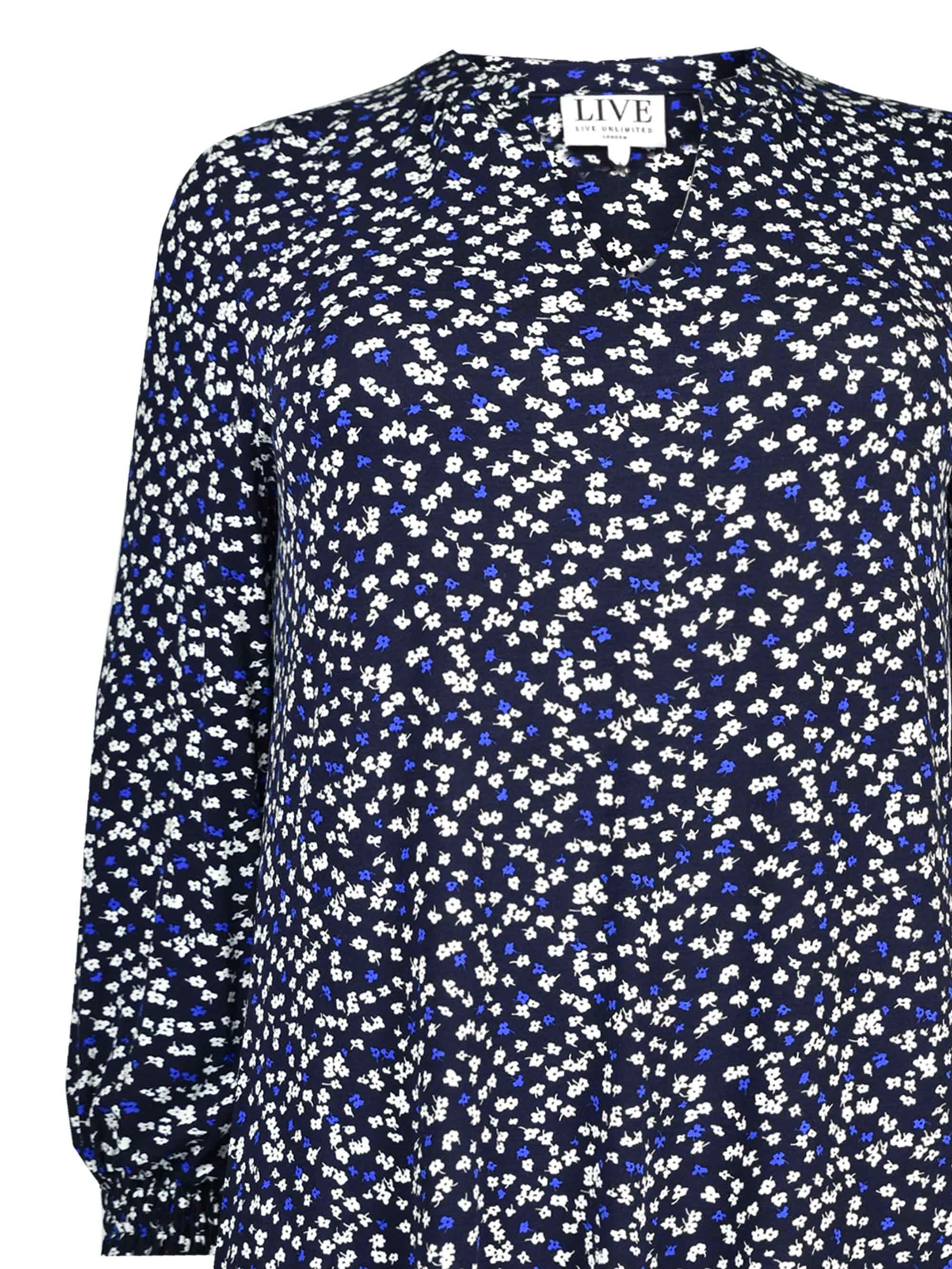Blue Ditsy Longline Jersey Tunic