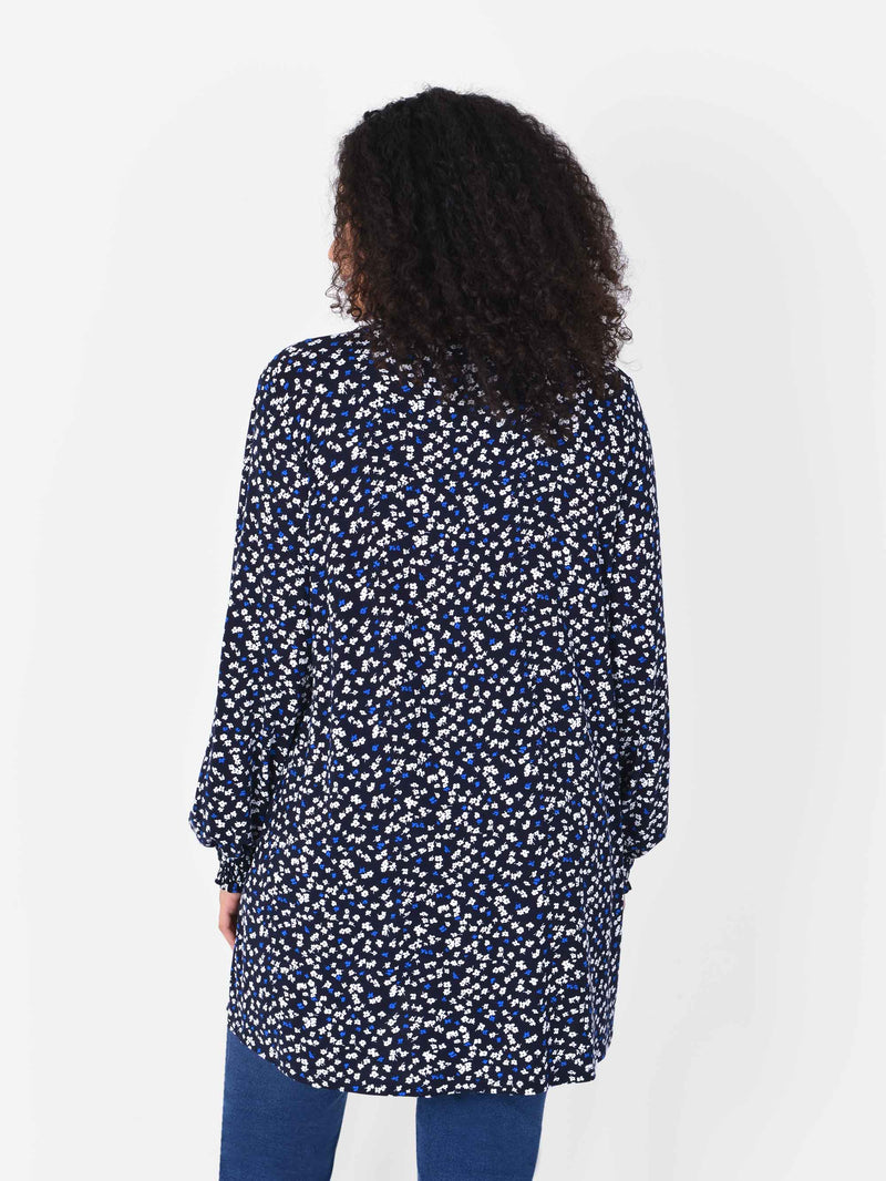 Blue Ditsy Longline Jersey Tunic