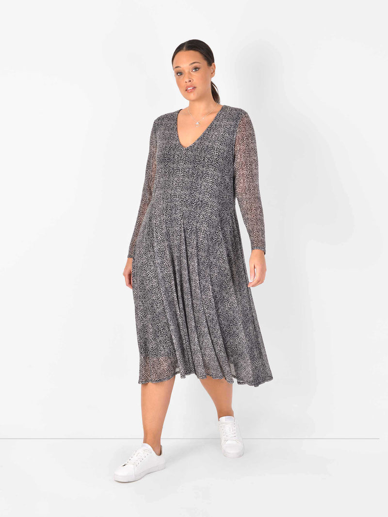 Animal Print Mesh Dress
