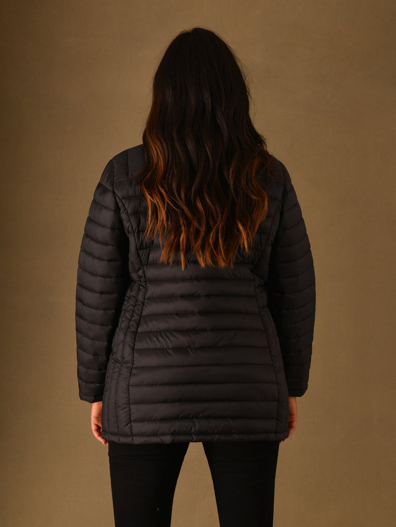 Black Roll Up Puffer Jacket