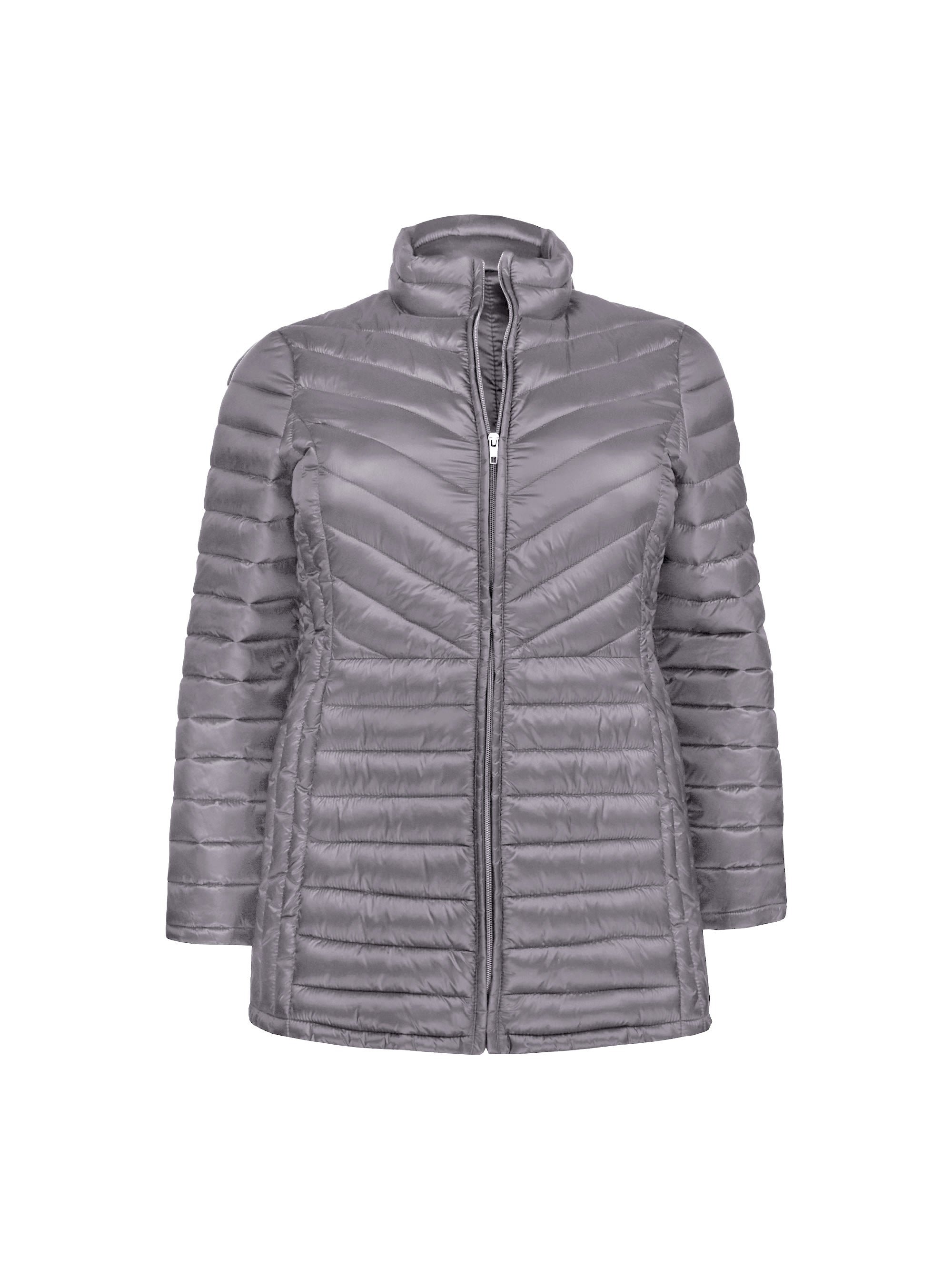 Grey Roll Up Puffer Jacket