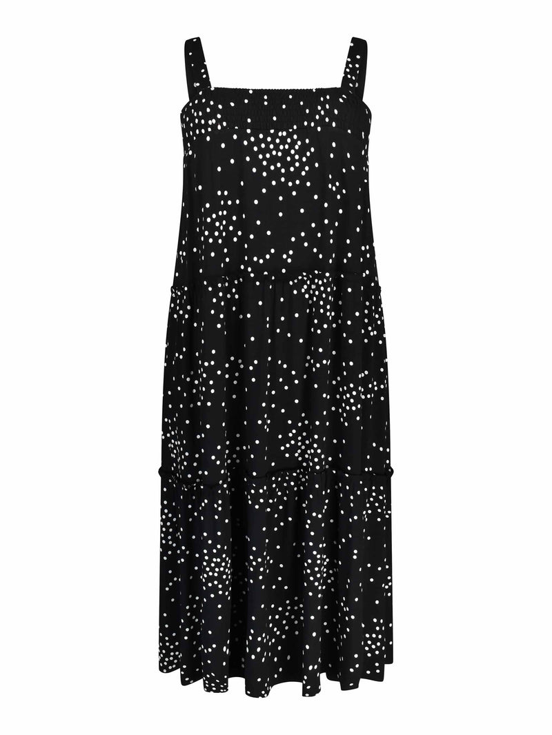 Mono Spot Jersey Tiered Sundress