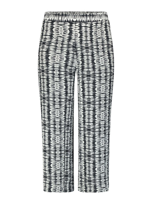 Charcoal Tribal Print Trouser With Pockets - Leg Lengths Available