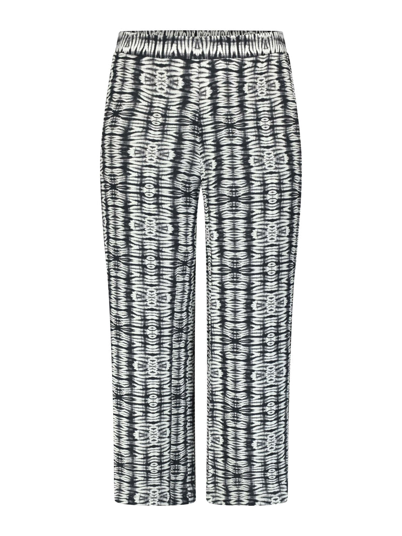 Charcoal Tribal Print Trouser With Pockets - Leg Lengths Available