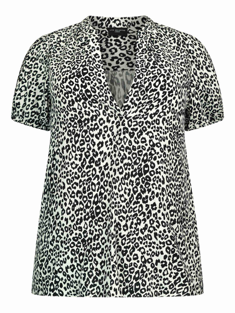 Short Sleeve Nehru Collar Swing Top