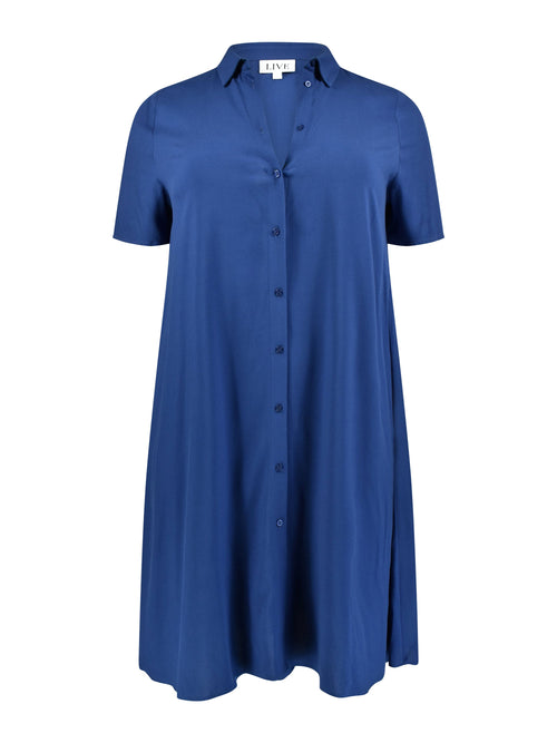 Navy A-line Shirt Dress