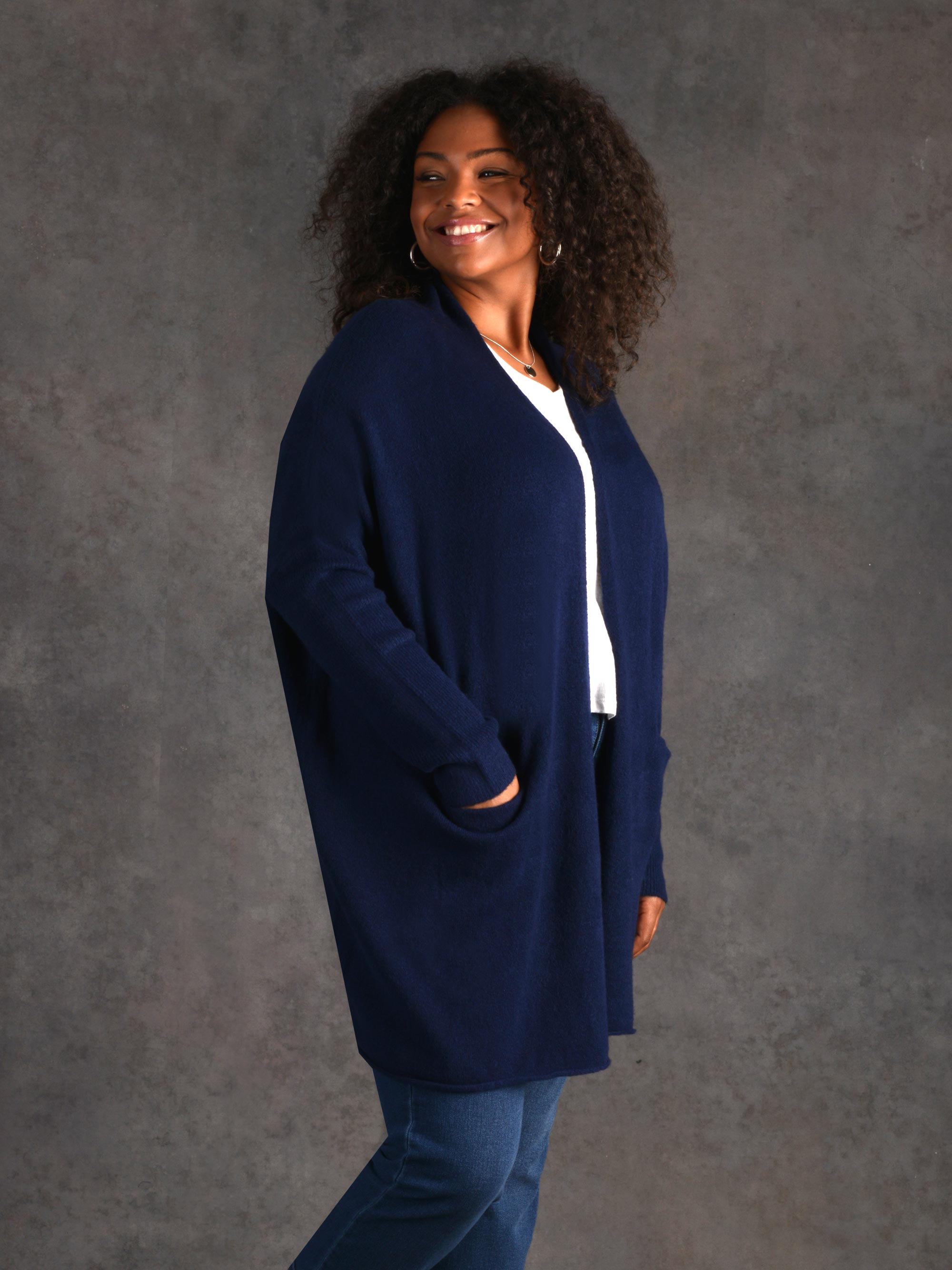 Navy Slouch Cardigan