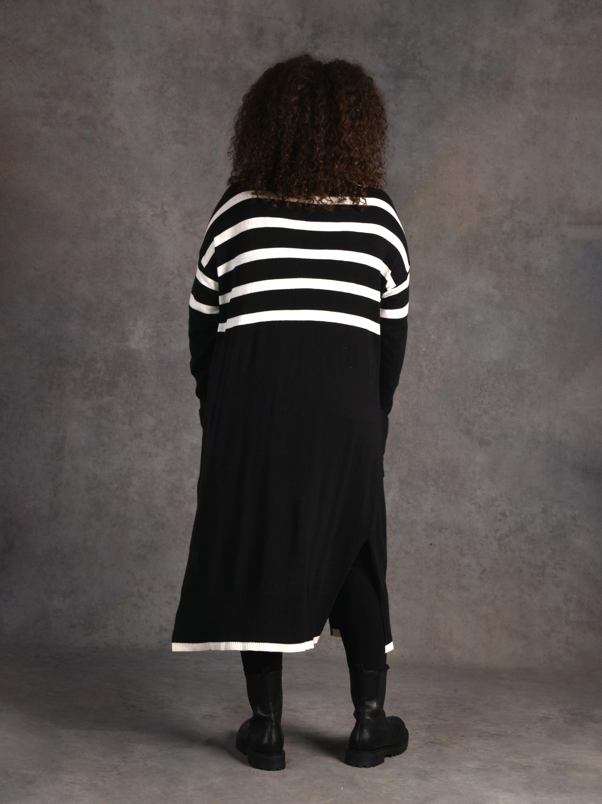 Black and Ivory Stripe Cardigan