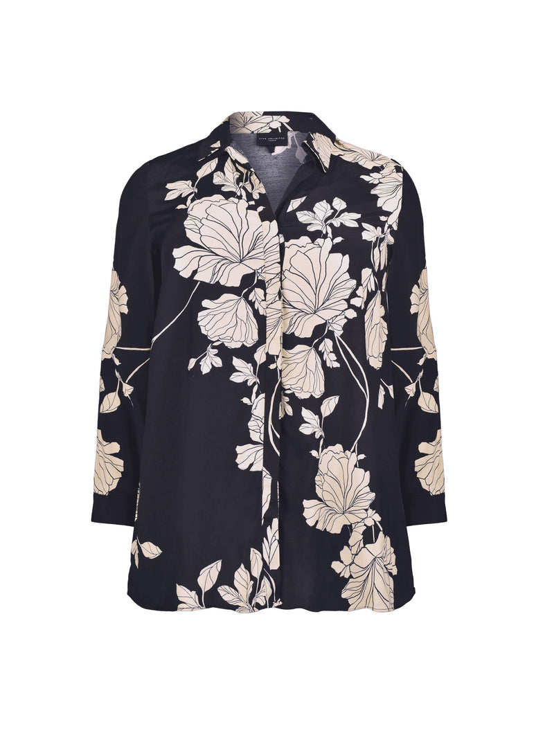 Floral Mono Printed Button Through Shirt