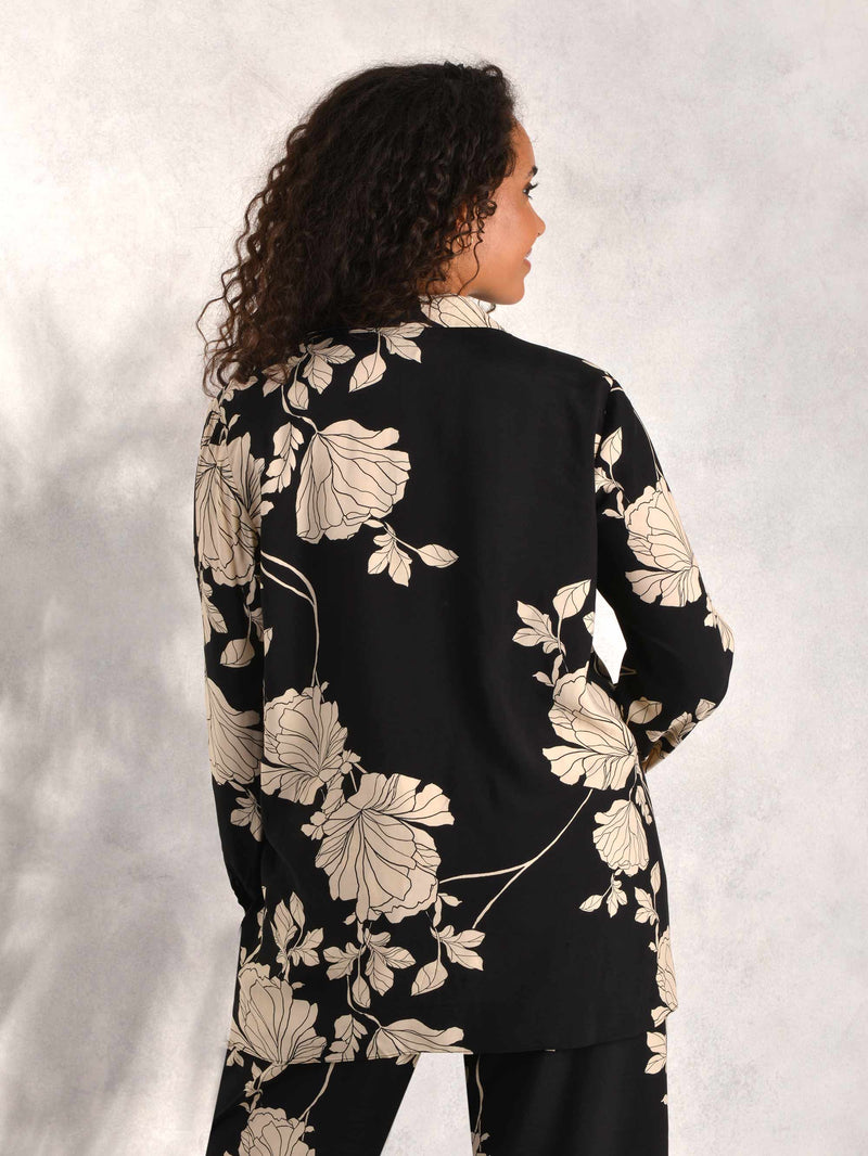 Floral Mono Printed Button Through Shirt