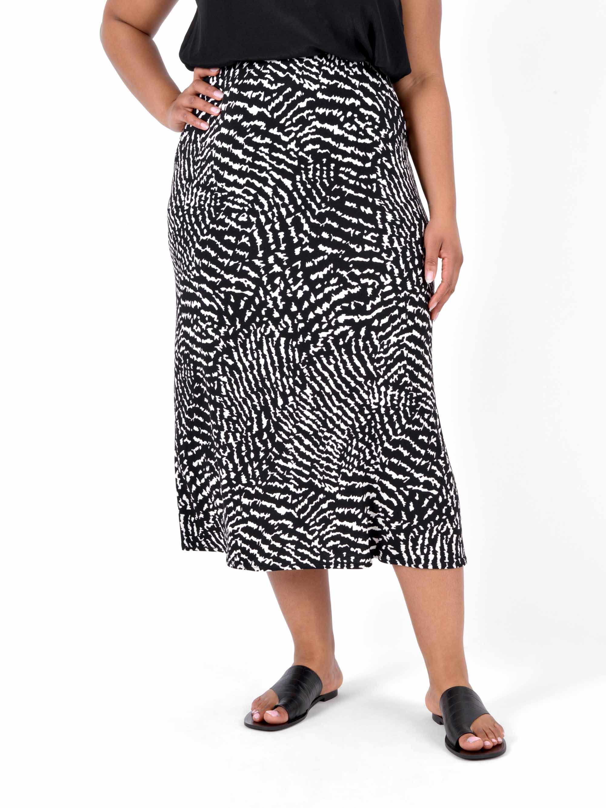 Jersey Swing Midi Skirt