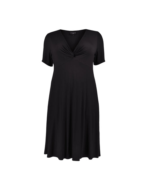 Black Knotted Front Jersey Dress