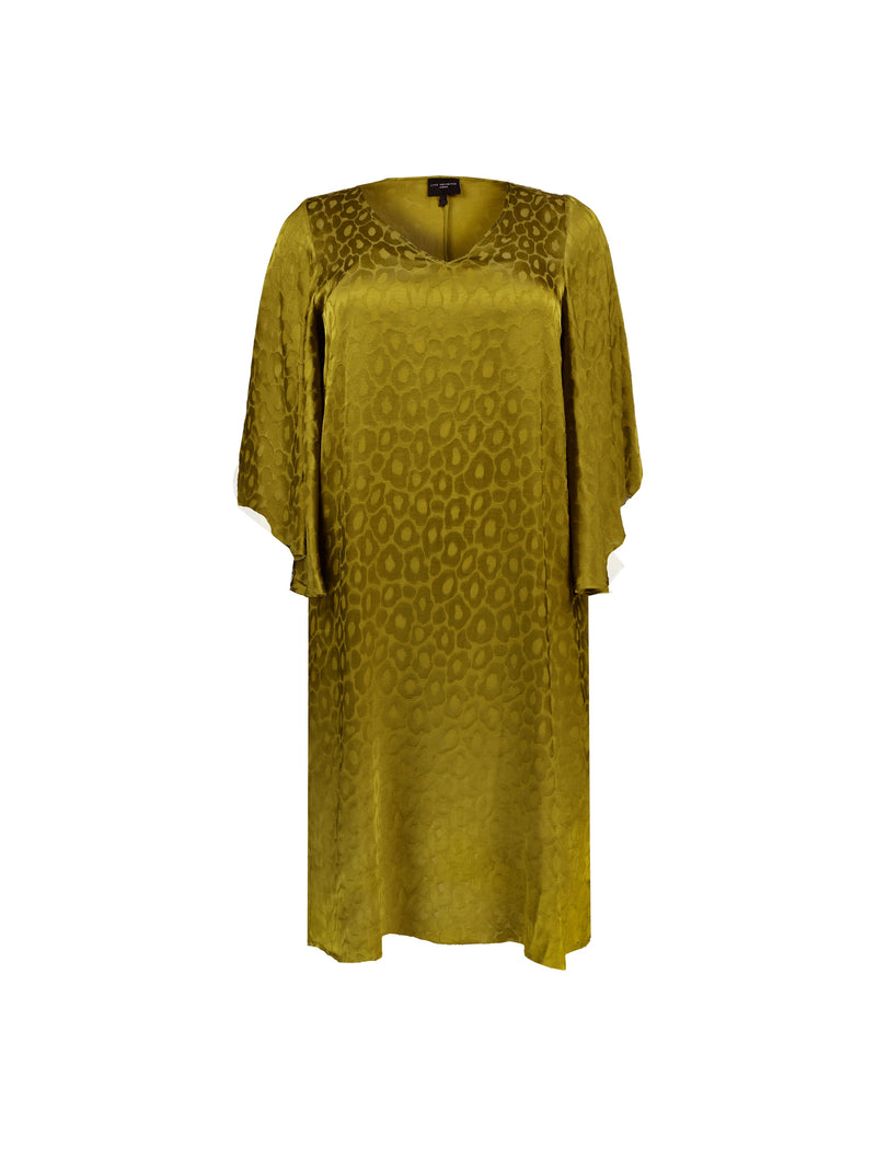 Chartreuse Animal Burnout Kaftan Dress