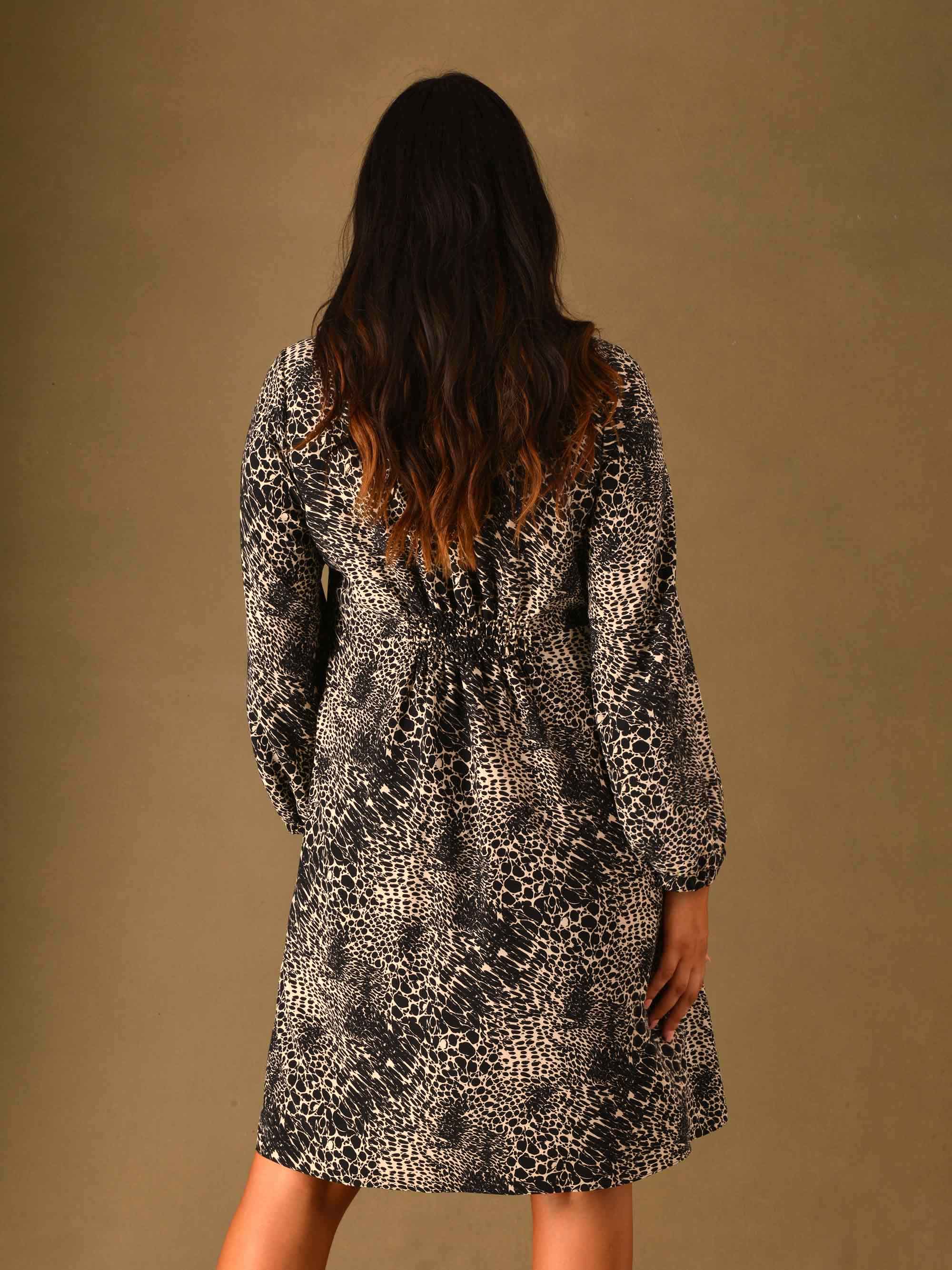 Mono Animal Print Zip Front Dress