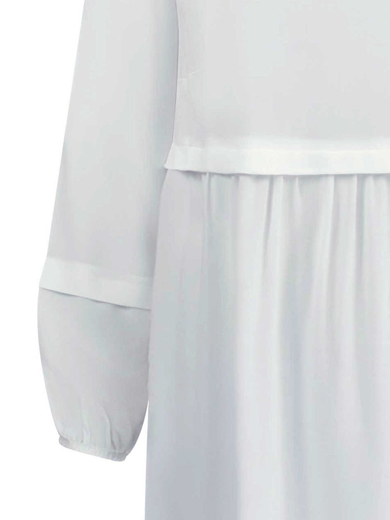 Ivory Viscose Long Sleeve Peplum Top