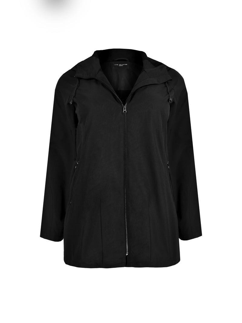 Black A-line Raincoat