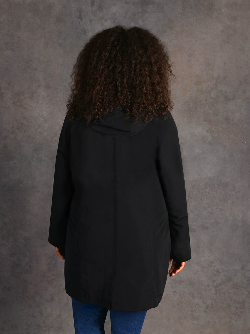 Black A-line Raincoat