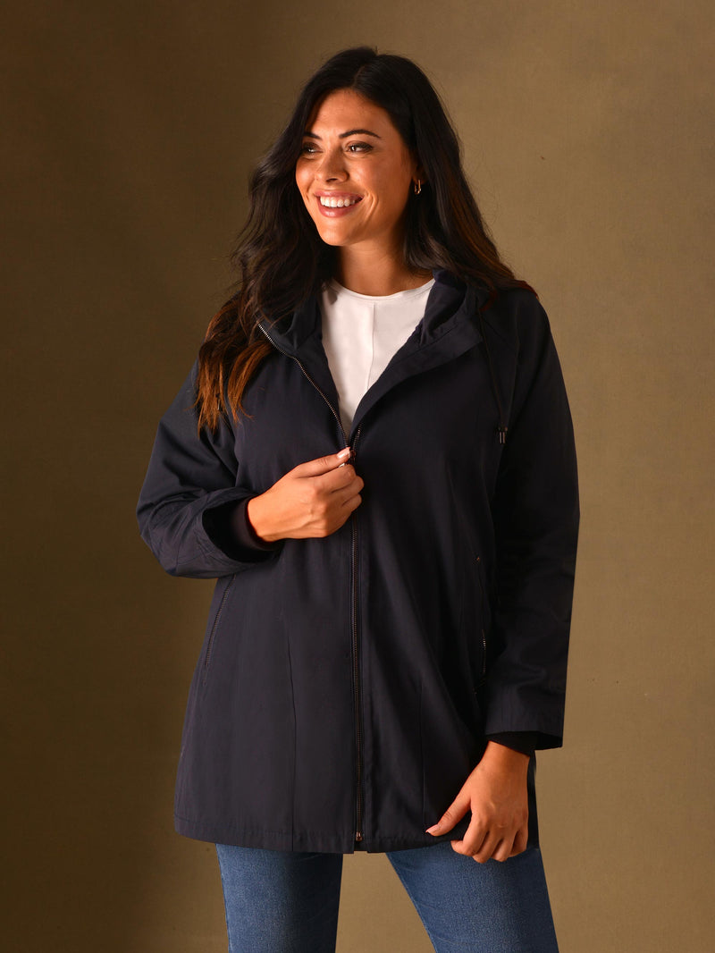 Navy A-line Raincoat
