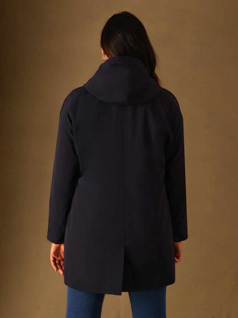 Navy A-line Raincoat