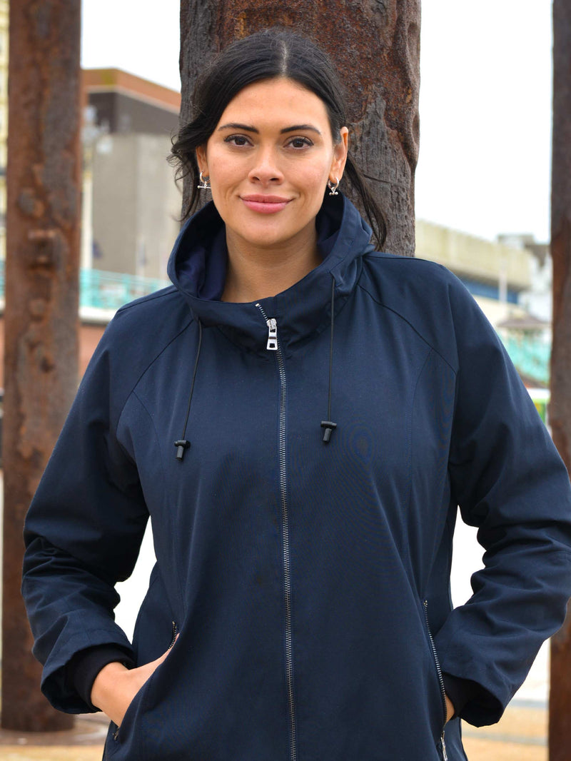 Navy A-line Raincoat