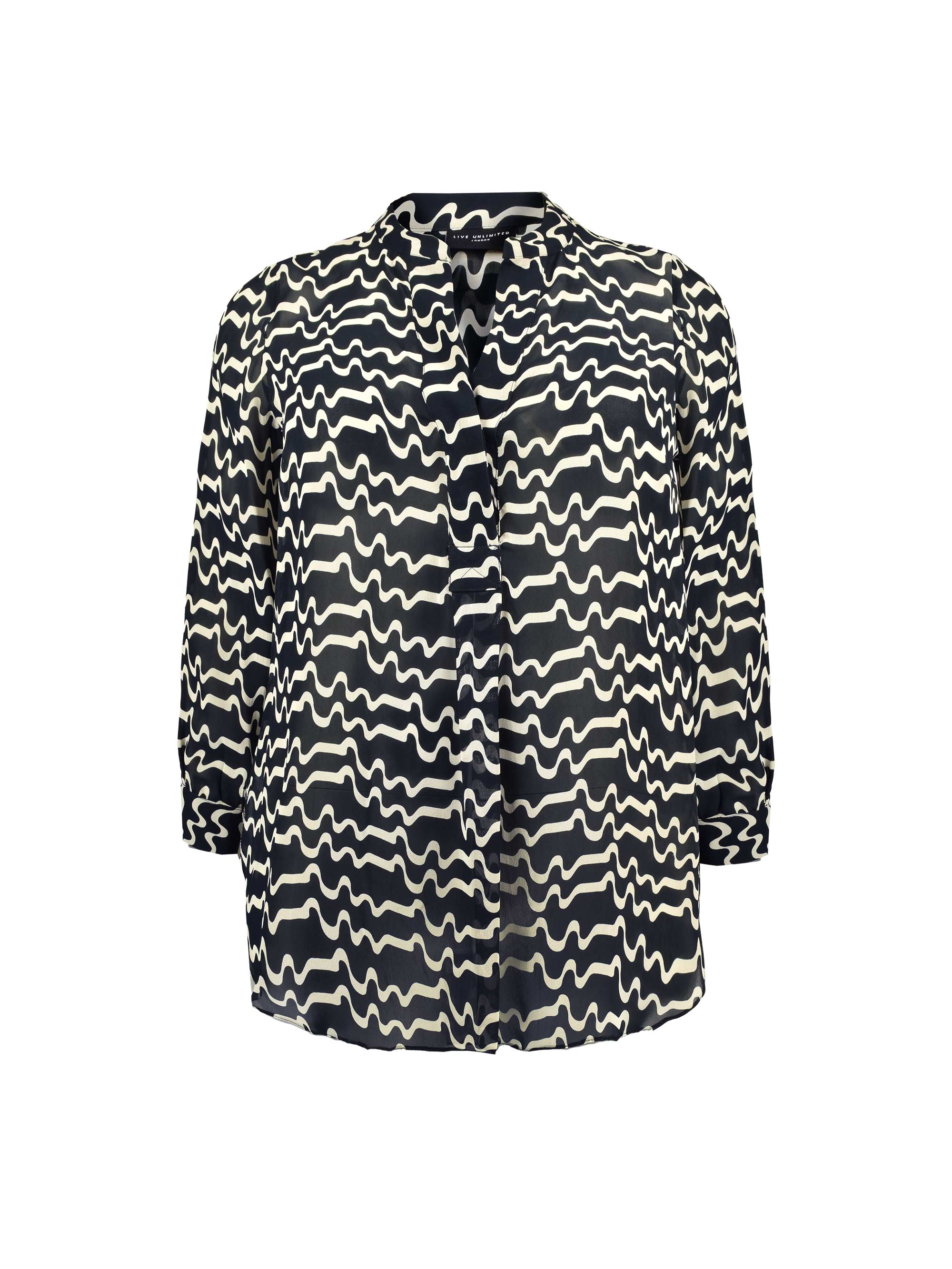 Black & White Wave Print Chuck On Shirt