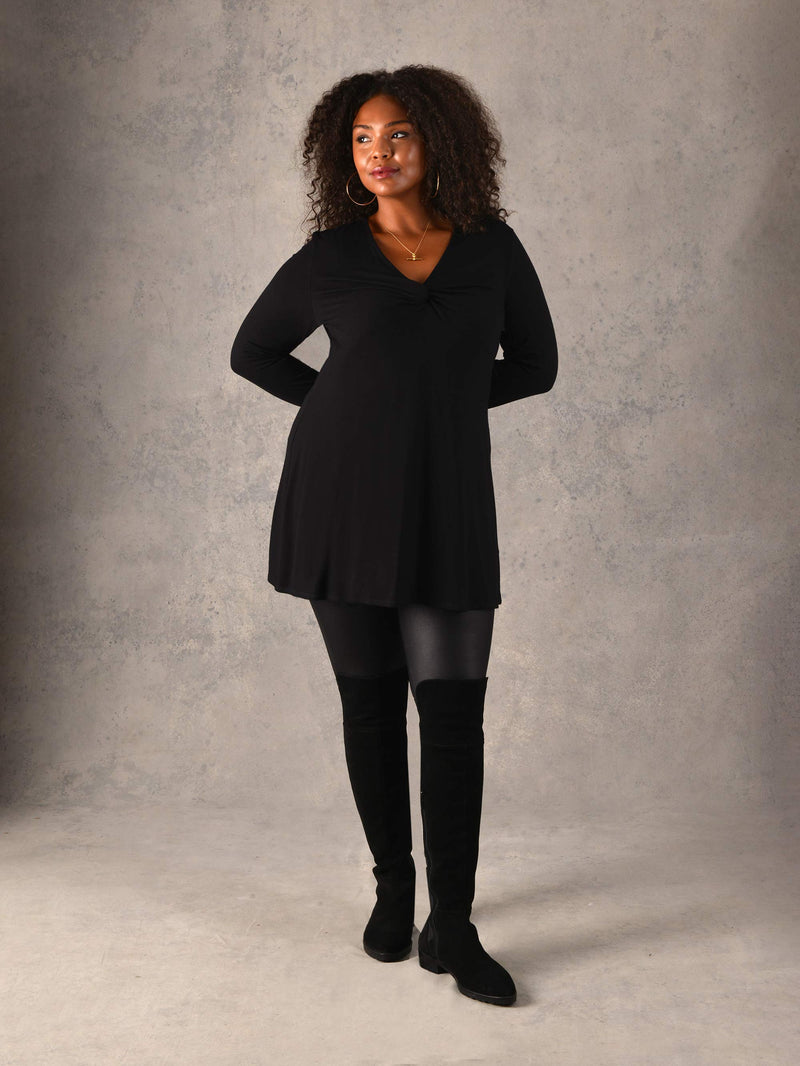 Black Knot Front Jersey Top