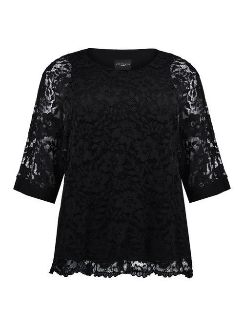 Black Lace Overlay Top