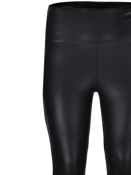Black Faux Leather Stretch Legging