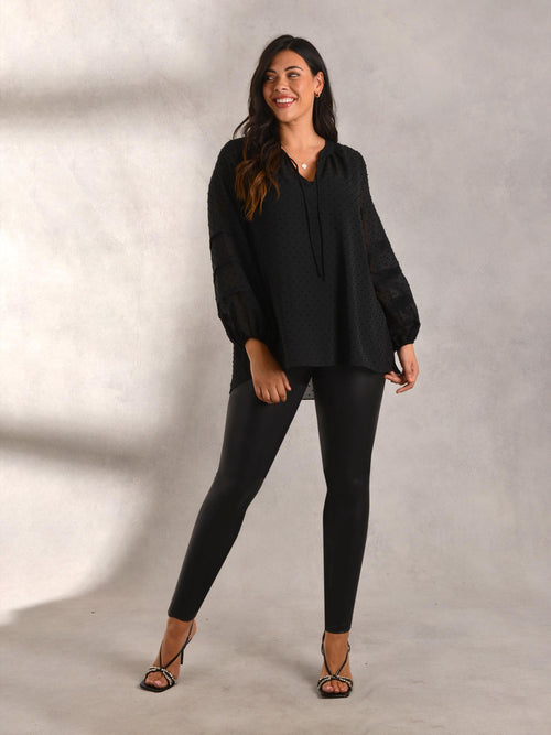 Black Faux Leather Stretch Legging