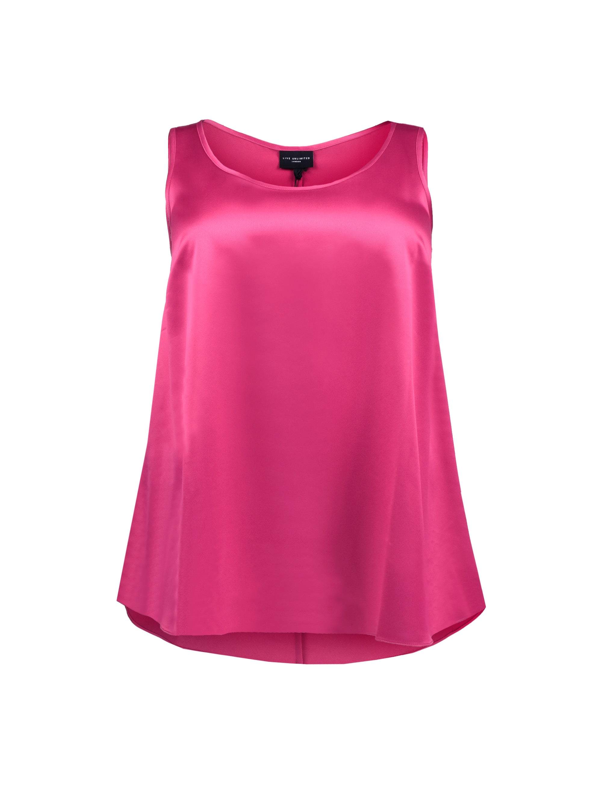 pink satin vest top