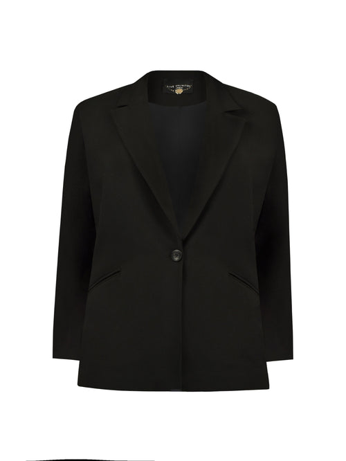 Black Fitted Woven Blazer