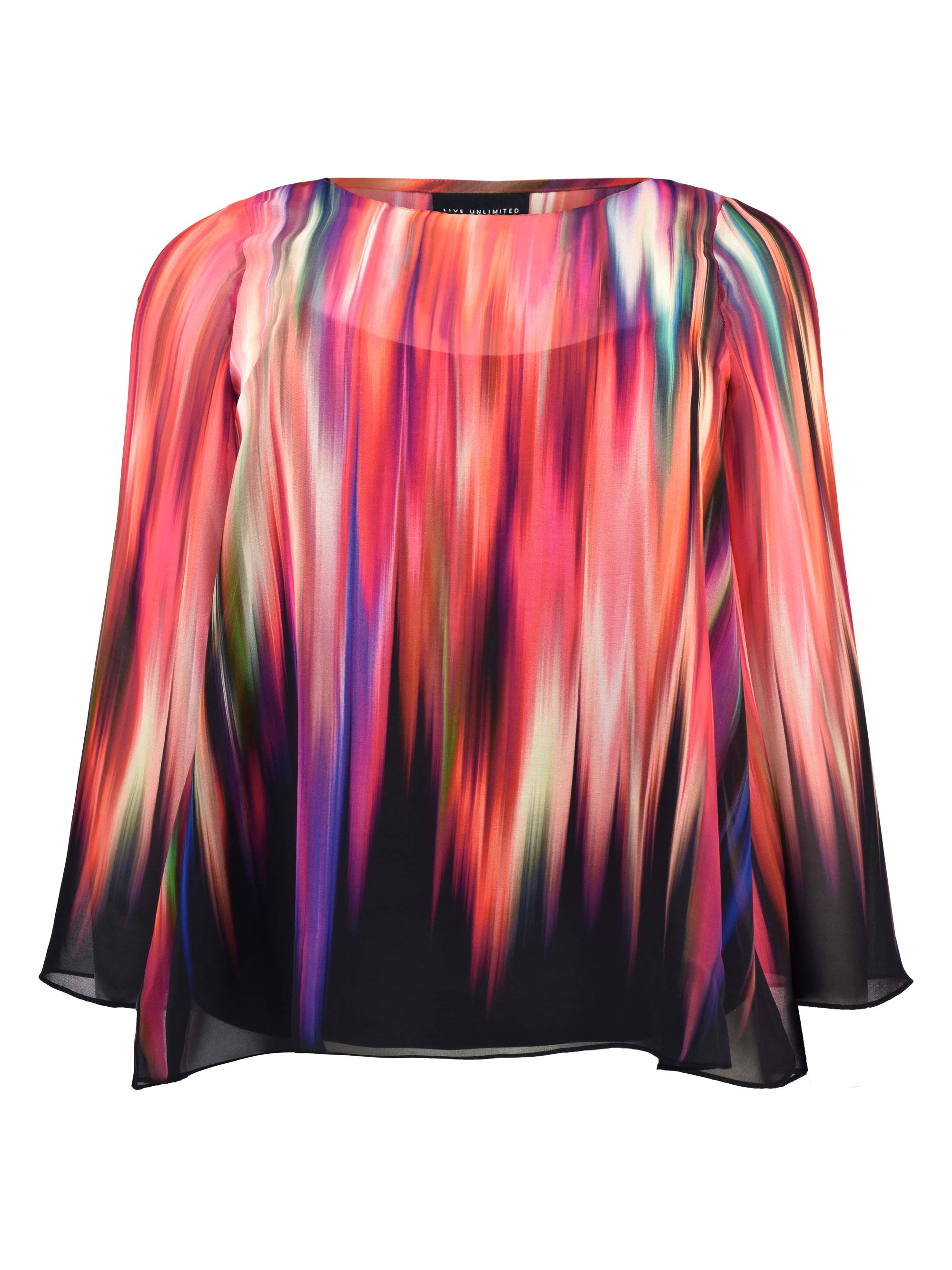 Ombre High Low Chiffon Blouse