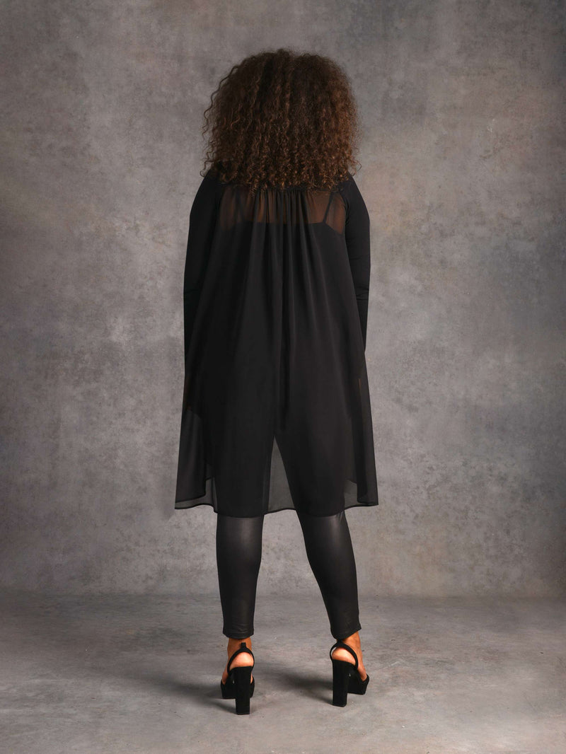 Mono Placement Print High Low Jersey Tunic