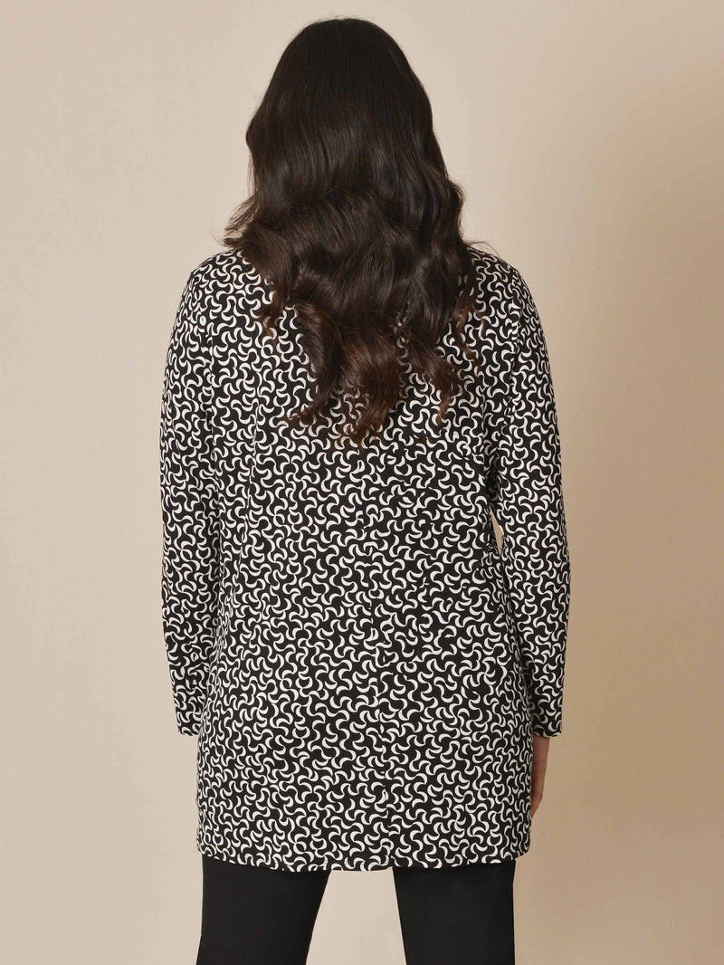 Mono Curl Pleat Front Jersey Longline Shirt