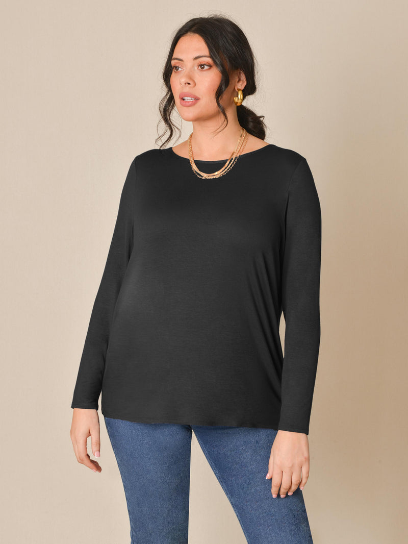 Black Long Sleeve Jersey T Shirt