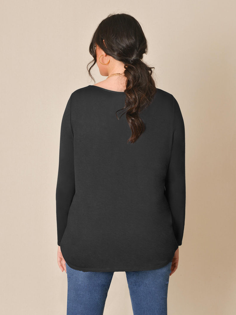 Black Long Sleeve Jersey T Shirt