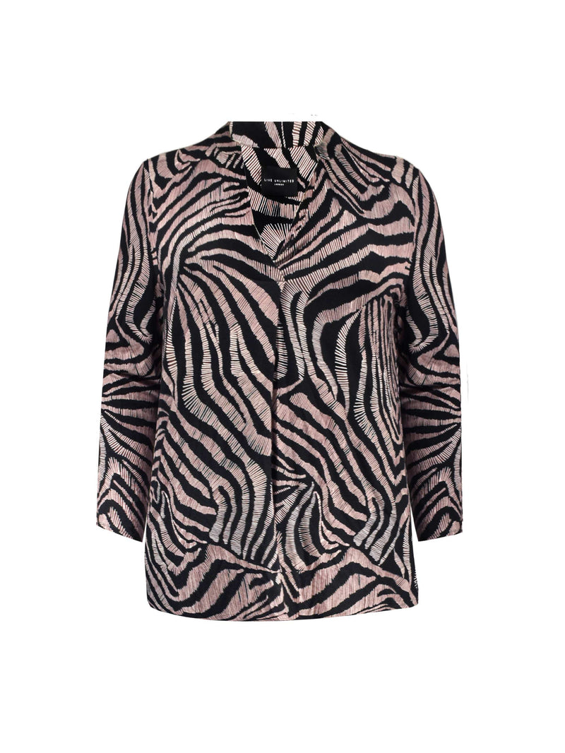 Mono Wave Print Jersey Longline Shirt