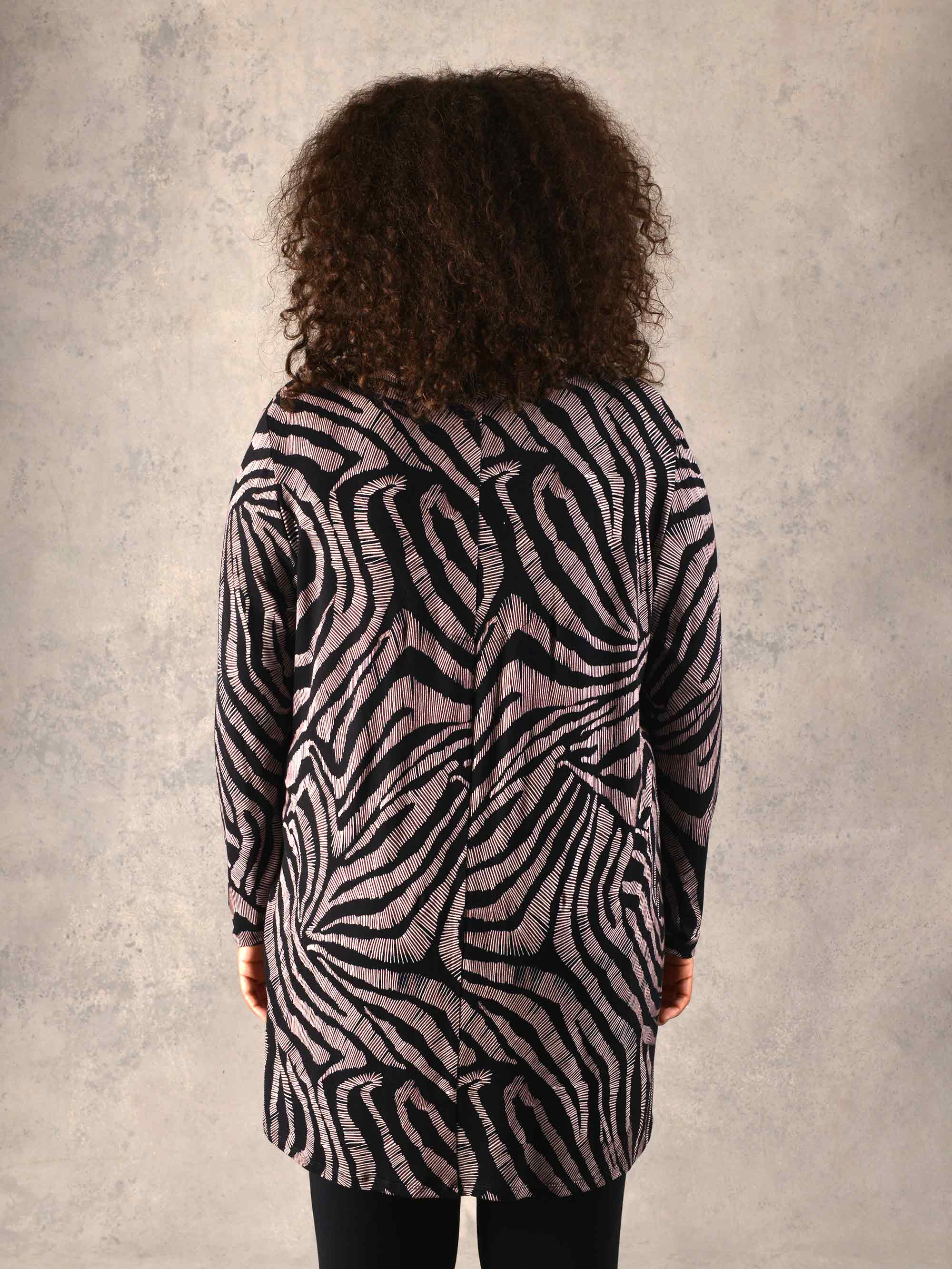 Mono Wave Print Jersey Longline Shirt