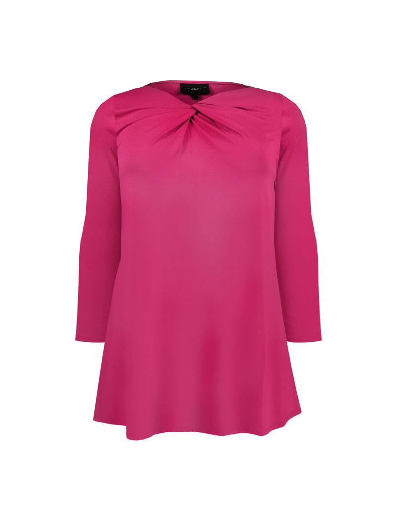 Pink Twist Neck Jersey Tunic