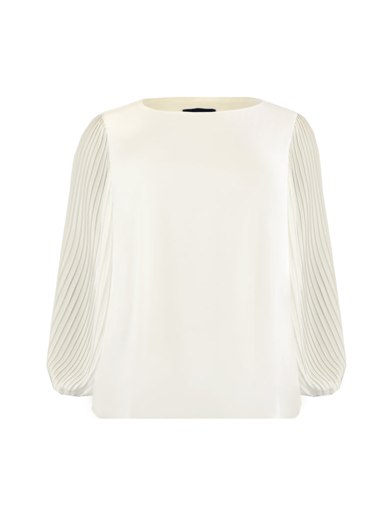 Ivory Pleat Sleeve Blouse