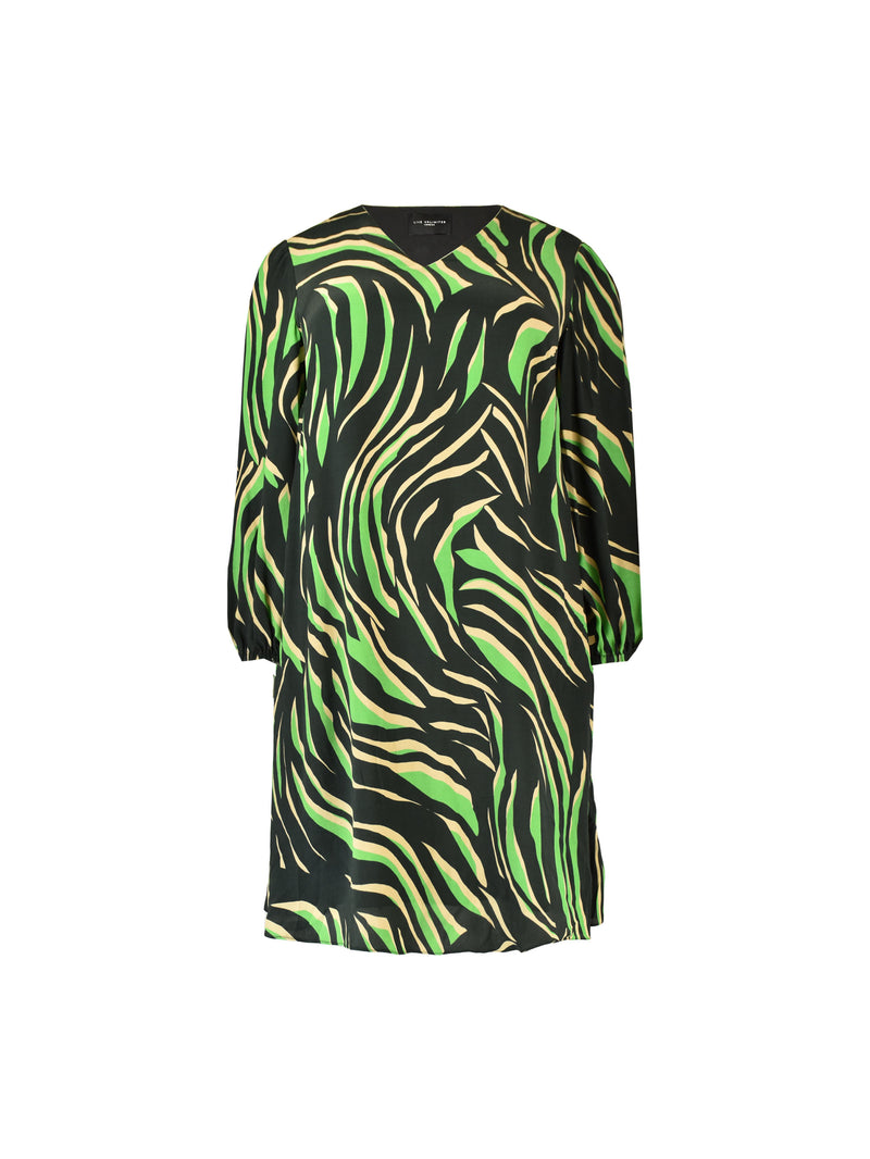 Green Zebra Print Short Swing Dress