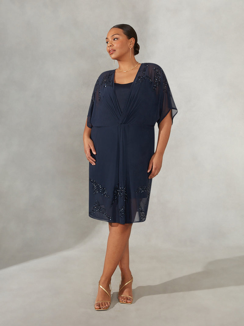 Navy Embellished Dress