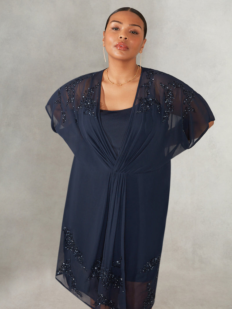 Navy Embellished Dress