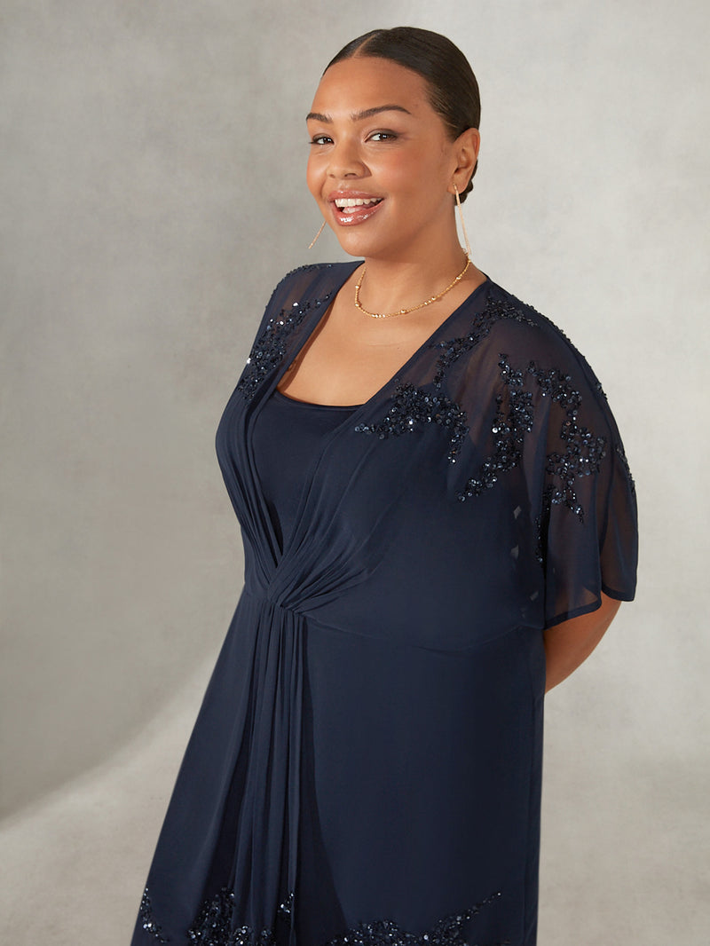 Navy Embellished Dress